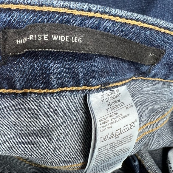 BANANA REPUBLIC High Rise Wide Leg Jeans Dark Wash Button Fly 27 - Picture 4 of 9